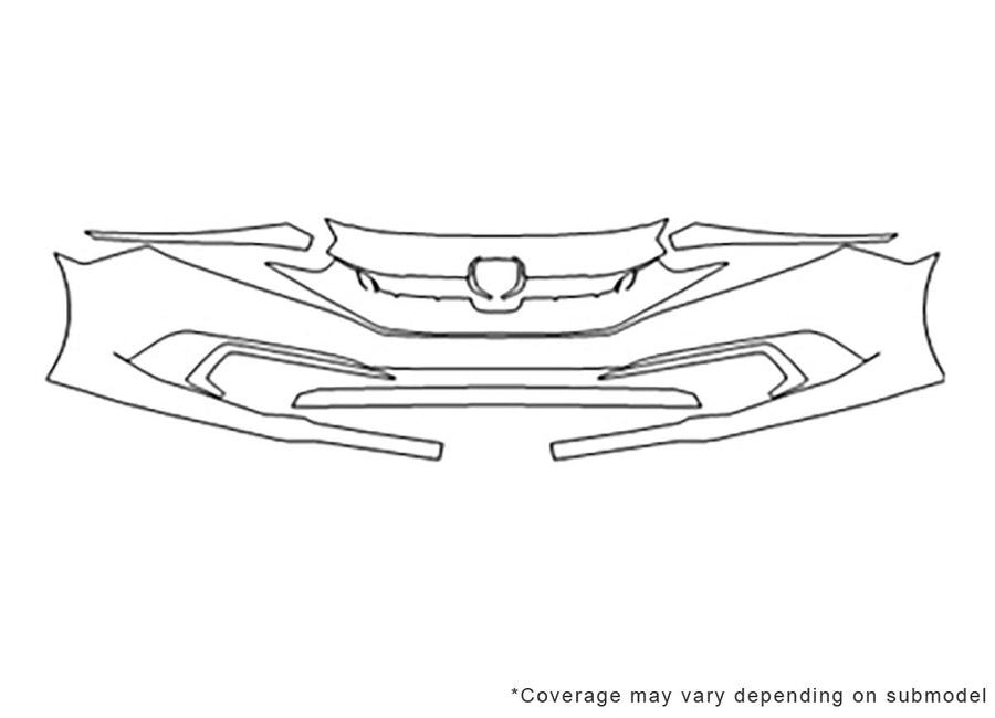 civic Avery Dennison Clear Bra Bumper Precut PPF Diagram