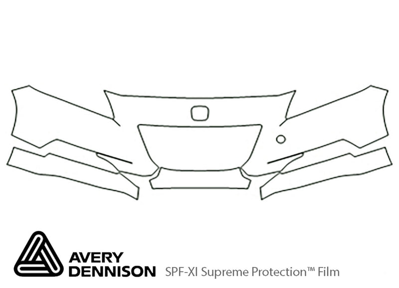 cr-z Avery Dennison Clear Bra Bumper Precut PPF Diagram