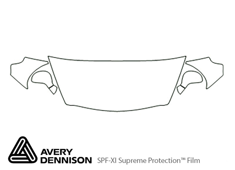 fit Avery Dennison Clear Bra Hood Precut PPF Diagram