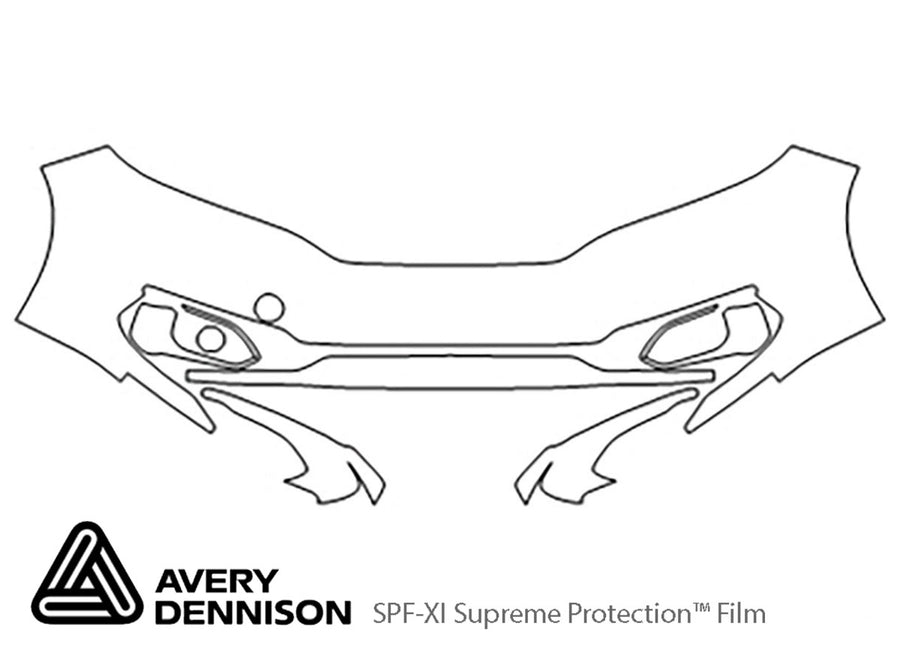 fit Avery Dennison Clear Bra Bumper Precut PPF Diagram