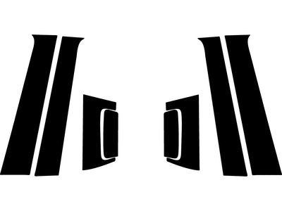 honda hr-v 2016-2022 Matte Black Pillar Trim Diagram