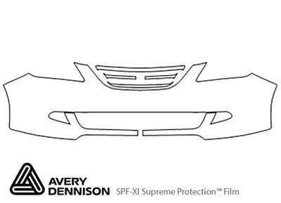 odyssey Avery Dennison Clear Bra Bumper Precut PPF Diagram
