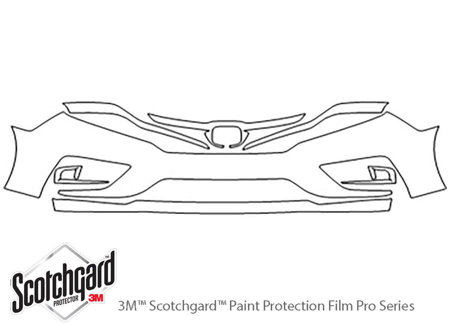 odyssey 3M Clear Bra Bumper Precut PPF Diagram