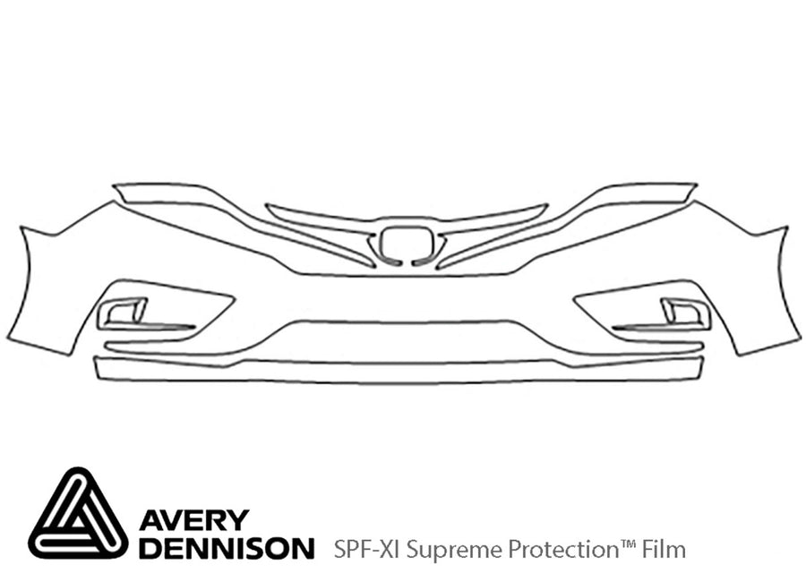 odyssey Avery Dennison Clear Bra Bumper Precut PPF Diagram
