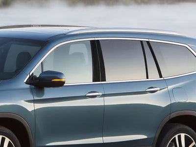 honda pilot 2016-2022 Brushed Aluminum Black Pillar Cover Diagram