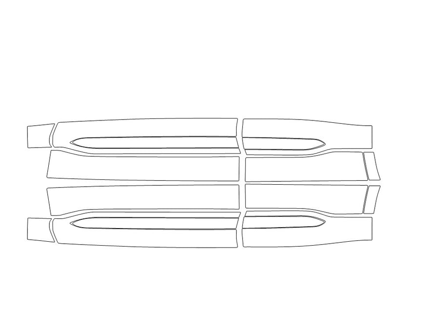 prologue Avery Dennison Clear Bra Door Cup Precut PPF Diagram