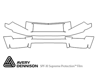 ridgeline Avery Dennison Clear Bra Bumper Precut PPF Diagram