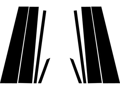 honda ridgeline 2017-2024 Brushed Aluminum Black Pillar Trim Diagram