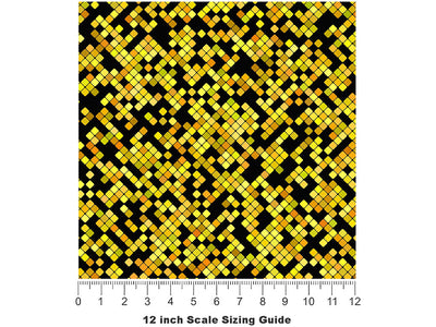 Honey Dijon Mosaic Vinyl Film Pattern Size 12 inch Scale~Rwraps Honey Dijon Mosaic Sizing Chart~2