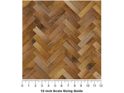 Hop Stain Wooden Parquet Vinyl Film Pattern Size 12 inch Scale~Rwraps Hop Stain Wooden Parquet Sizing Chart~3