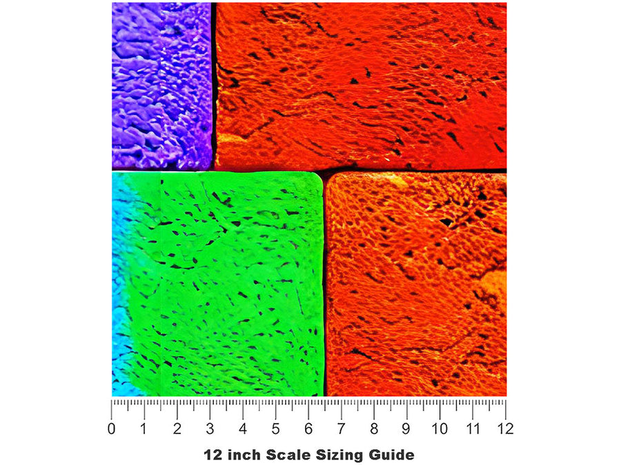 Hopscotch  Brick Vinyl Film Pattern Size 12 inch Scale~Rwraps Hopscotch  Brick Sizing Chart~3