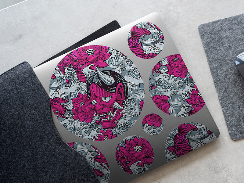horrible hannya halloween DIY Laptop Stickers