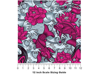 Horrible Hannya Halloween Vinyl Film Pattern Size 12 inch Scale~Rwraps Horrible Hannya Halloween Sizing Chart~2