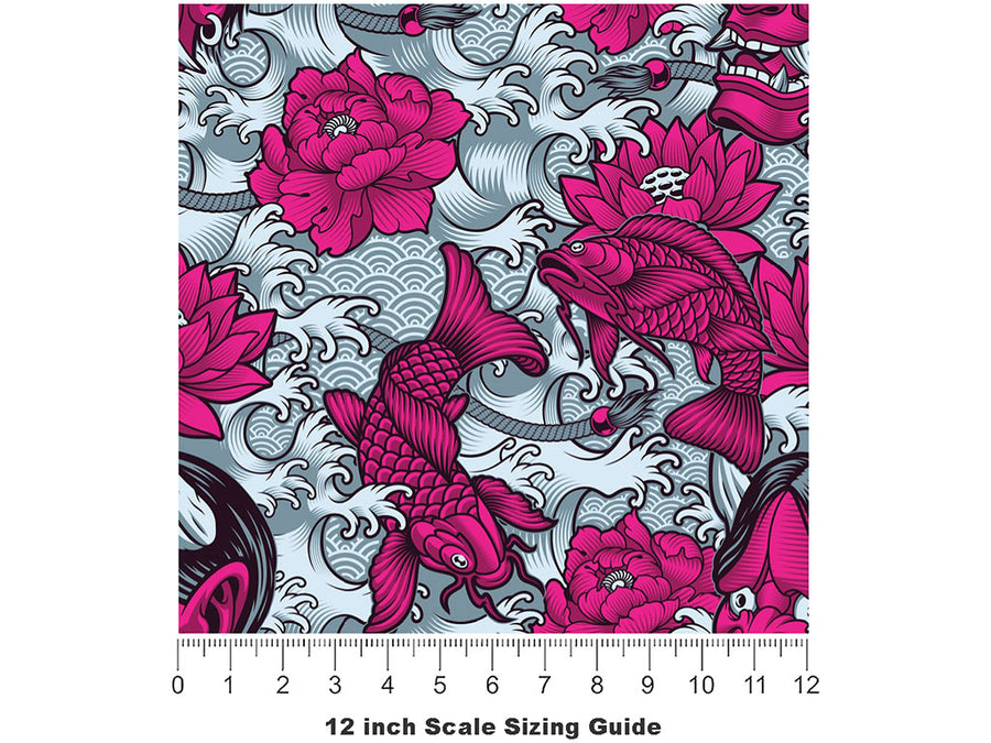 Horrible Hannya Halloween Vinyl Film Pattern Size 12 inch Scale~Rwraps Horrible Hannya Halloween Sizing Chart~2