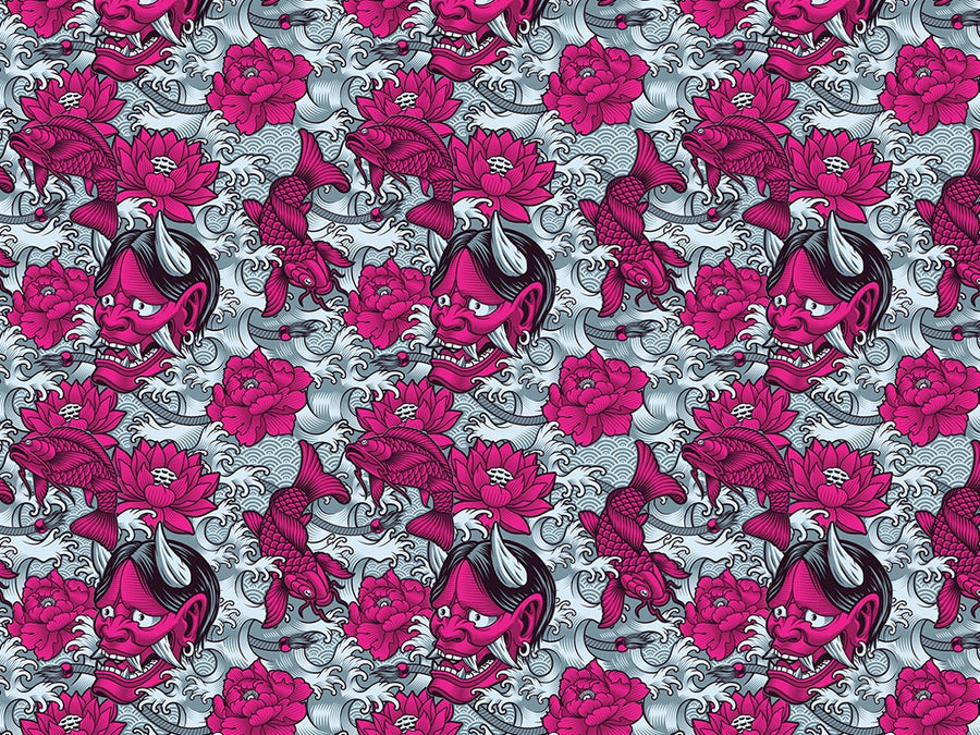 Horrible Hannya Halloween Vinyl Wrap Pattern~Rwraps Series 914 Digitally Printed Vinyl Wrap~0