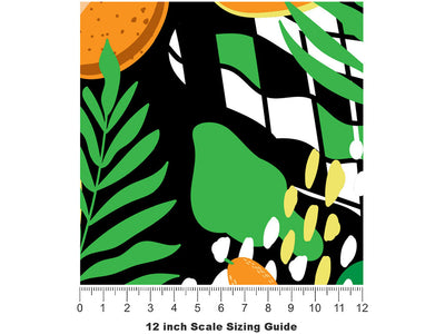 Hortus Gold Fruit Vinyl Film Pattern Size 12 inch Scale~Rwraps Hortus Gold Fruit Sizing Chart~2
