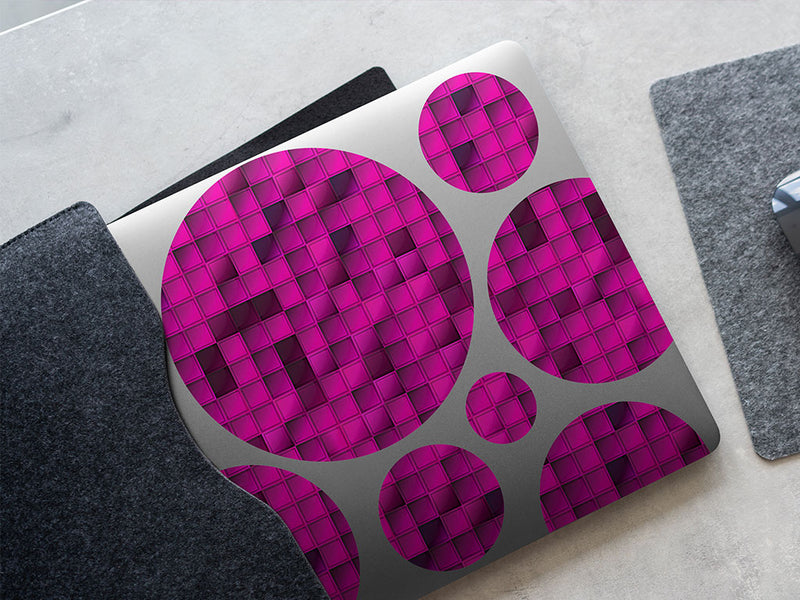 hot magenta mosaic DIY Laptop Stickers