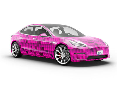 Hot Magenta Mosaic Vehicle Vinyl Wrap