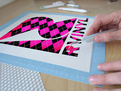 hot neon argyle Easy Weed Craft Vinyl