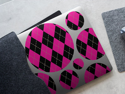 hot neon argyle DIY Laptop Stickers
