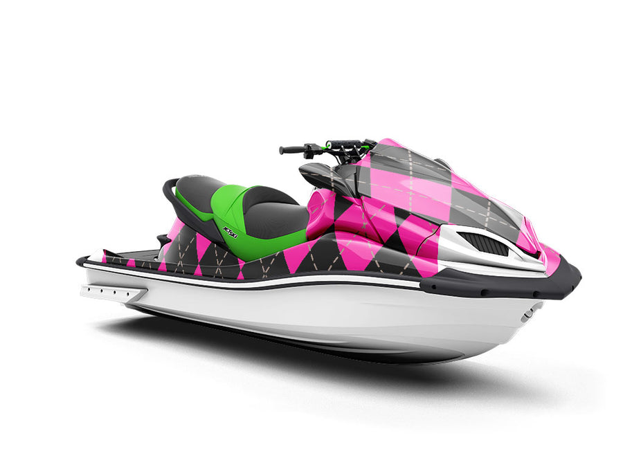 Hot Neon Argyle Jet Ski Vinyl Customized Wrap