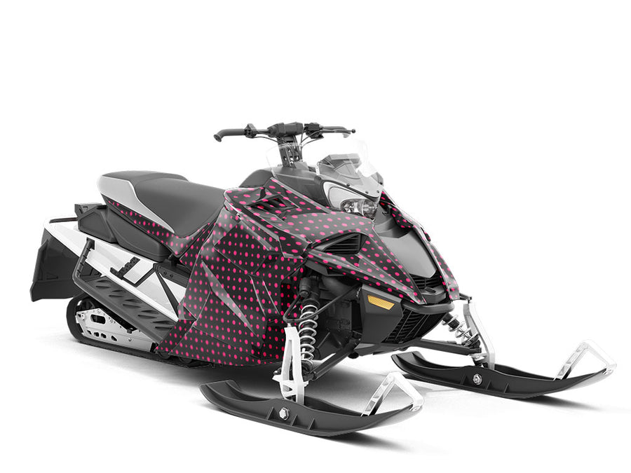 Hot Pink Polka Dot Custom Wrapped Snowmobile
