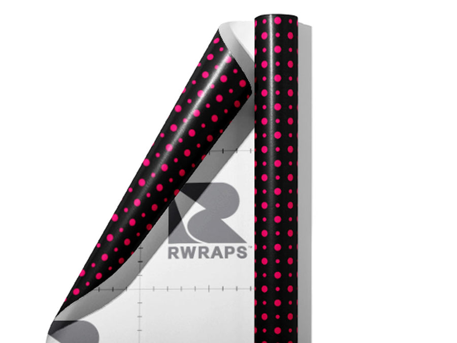 Hot Pink Polka Dot Wrap Film Sheets~Rwraps Series 914 Hot Pink Polka Dot Scrolled Sheet~3
