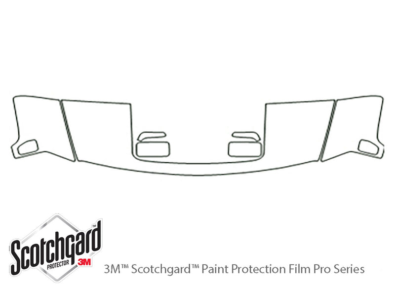 h3 3M Clear Bra Hood Precut PPF Diagram