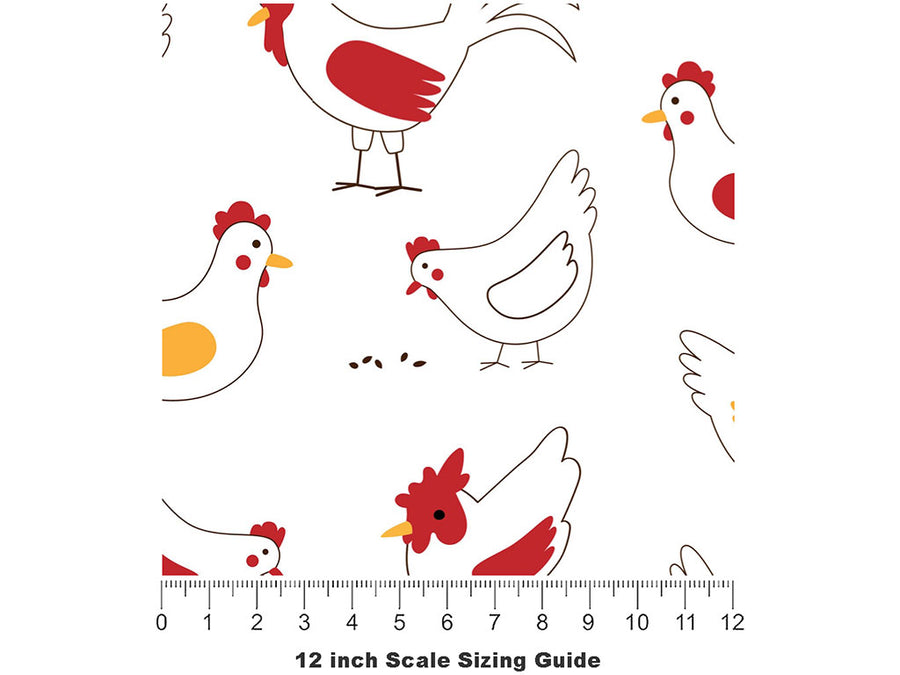 Hungry Ladies Birds Vinyl Film Pattern Size 12 inch Scale~Rwraps Hungry Ladies Birds Sizing Chart~2