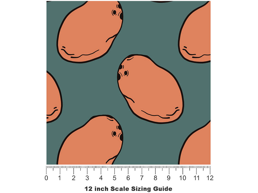 Hungry OHenry Vegetable Vinyl Film Pattern Size 12 inch Scale~Rwraps Hungry OHenry Vegetable Sizing Chart~2