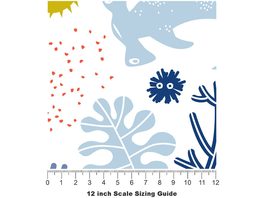 Hunter Delight Marine Life Vinyl Film Pattern Size 12 inch Scale~Rwraps Hunter Delight Marine Life Sizing Chart~2