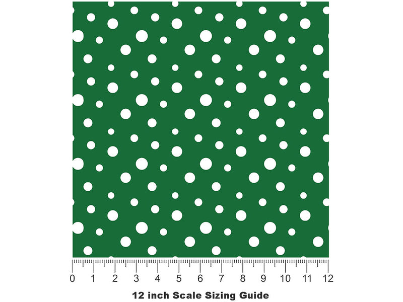Hunter Green Polka Dot Vinyl Film Pattern Size 12 inch Scale~Rwraps Hunter Green Polka Dot Sizing Chart~2