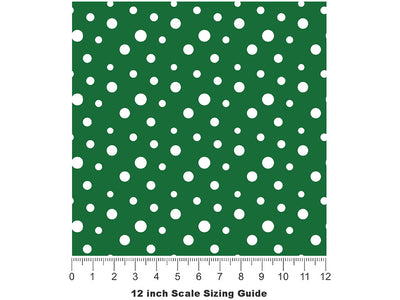 Hunter Green Polka Dot Vinyl Film Pattern Size 12 inch Scale~Rwraps Hunter Green Polka Dot Sizing Chart~2