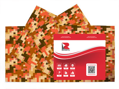 hunter orange pixel Craft Vinyl Sheet Pack