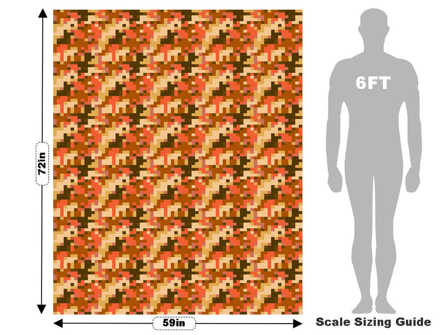 Hunter Orange Pixel Vehicle Wrap Scale~Rwraps Series 914 Hunter Orange Pixel Measurements~1