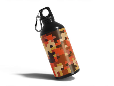 hunter orange pixel Water Bottle DIY Stickers