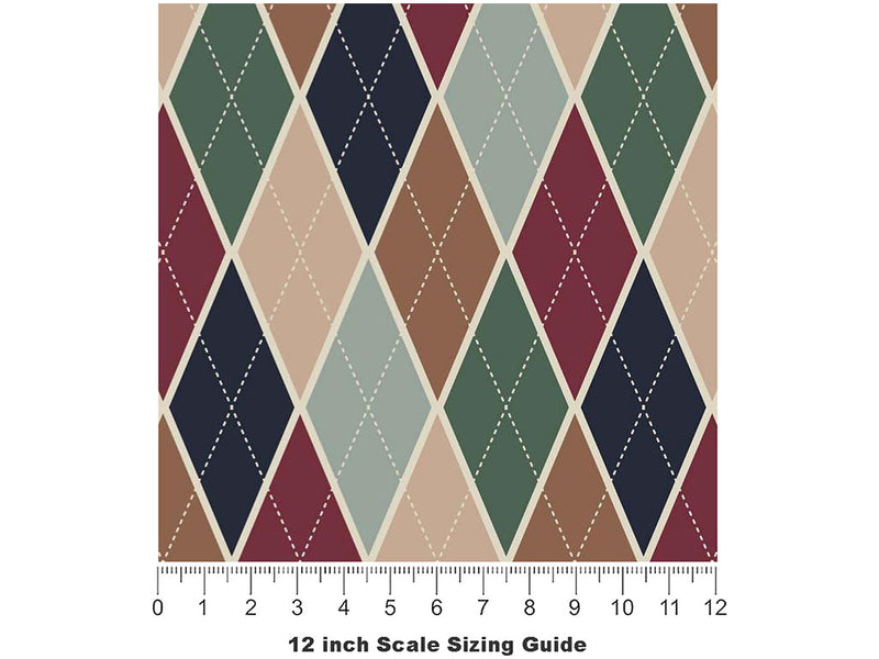 Hunting Ground Argyle Vinyl Film Pattern Size 12 inch Scale~Rwraps Hunting Ground Argyle Sizing Chart~2