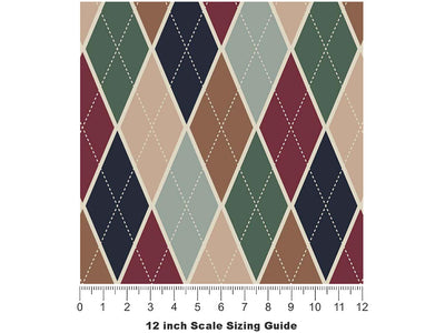 Hunting Ground Argyle Vinyl Film Pattern Size 12 inch Scale~Rwraps Hunting Ground Argyle Sizing Chart~2