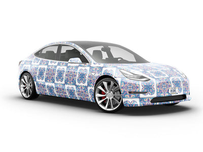 Hydrangea Tile Vehicle Vinyl Wrap