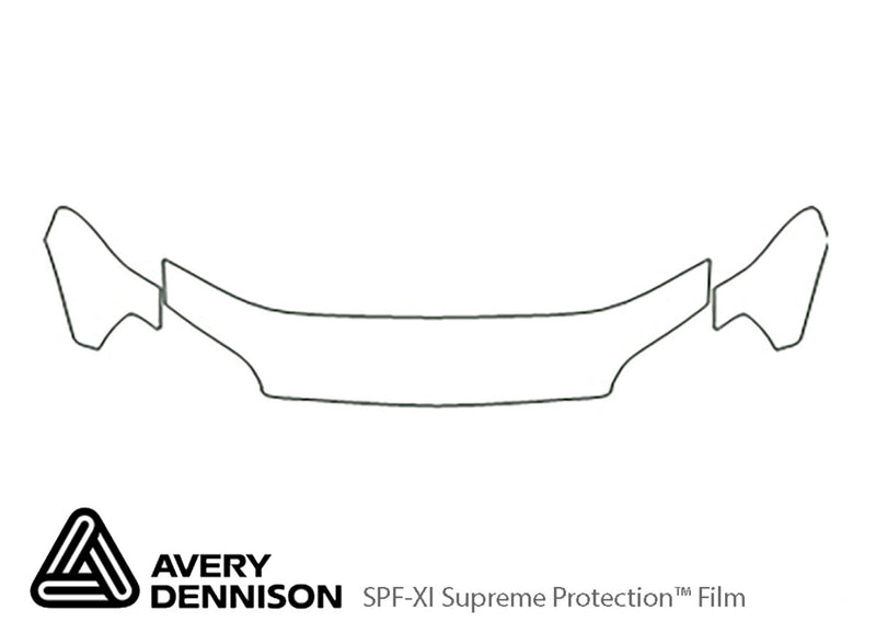 accent Avery Dennison Clear Bra Hood Precut PPF Diagram
