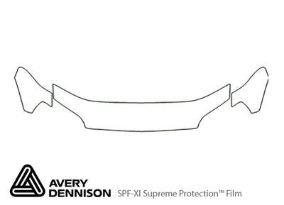 accent Avery Dennison Clear Bra Hood Precut PPF Diagram