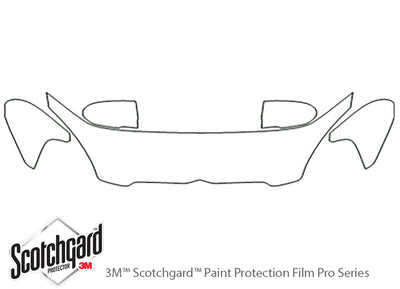 accent 3M Clear Bra Hood Precut PPF Diagram