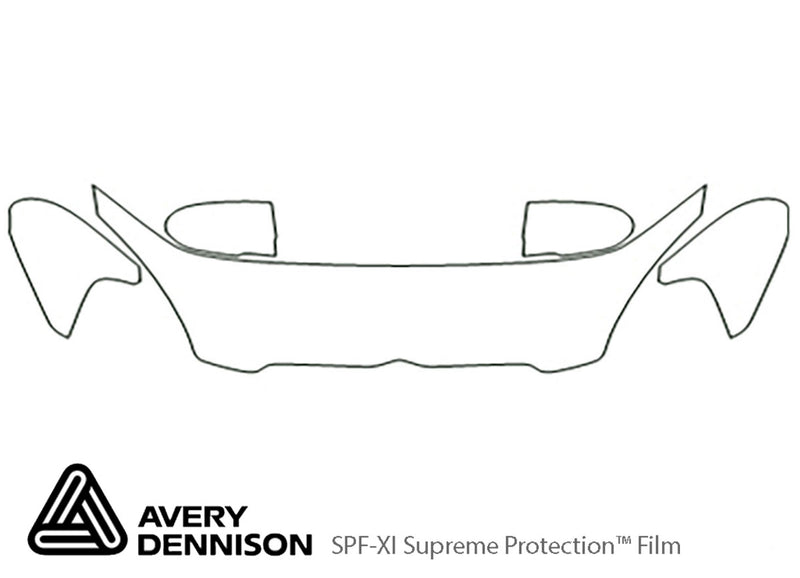 accent Avery Dennison Clear Bra Hood Precut PPF Diagram