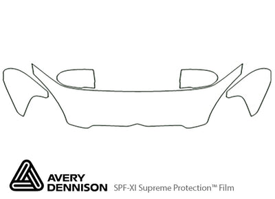 accent Avery Dennison Clear Bra Hood Precut PPF Diagram