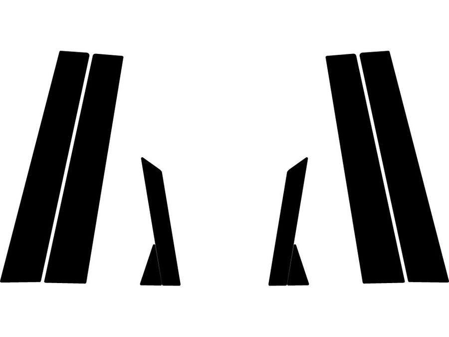 hyundai accent 2006-2011 (sedan) Carbon Fiber Pillar Trim Diagram