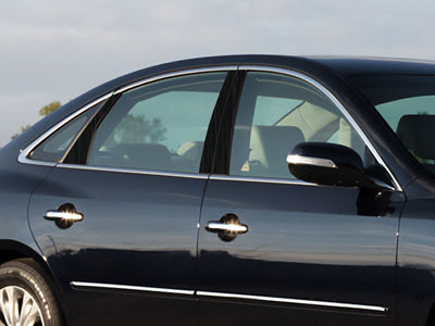hyundai azera 2006-2011 (sedan) Brushed Aluminum Black Pillar Cover Diagram