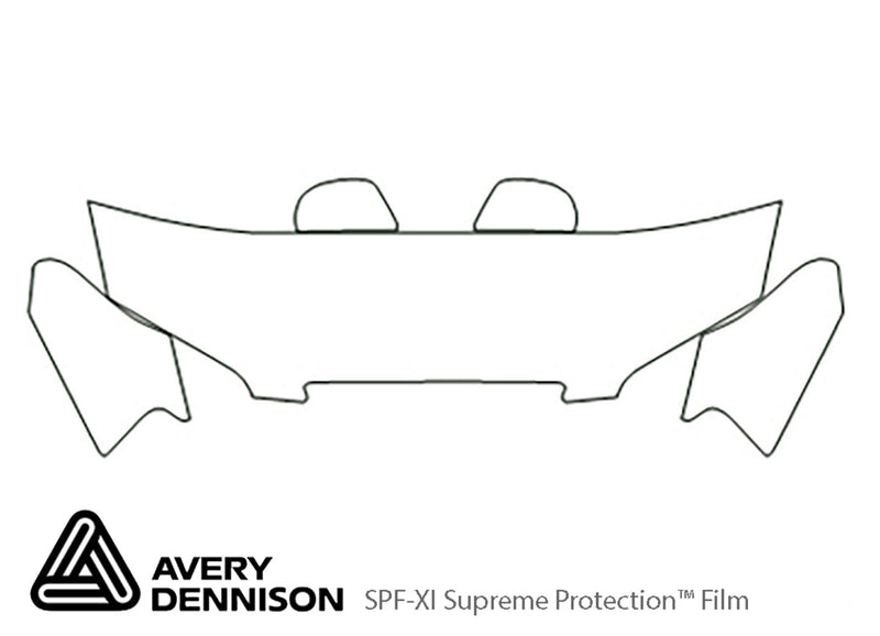 elantra Avery Dennison Clear Bra Hood Precut PPF Diagram