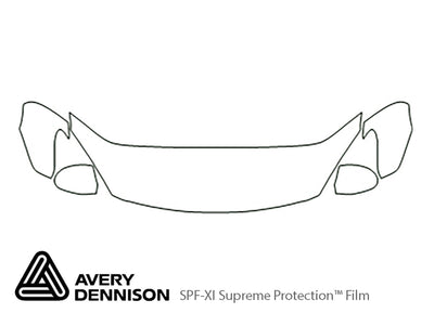 elantra Avery Dennison Clear Bra Hood Precut PPF Diagram