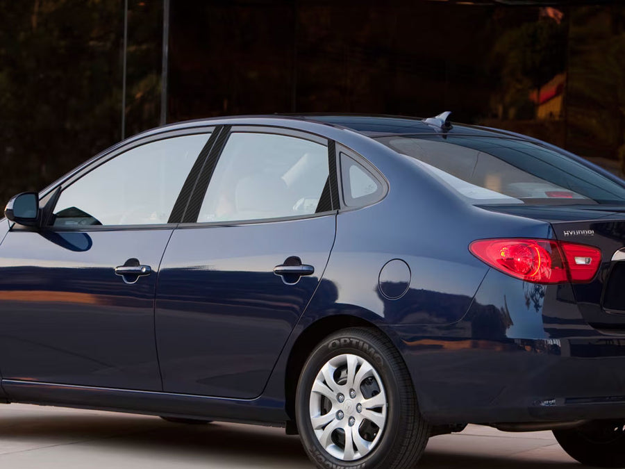 hyundai elantra 2007-2010 (sedan) Carbon Fiber Pillar Cover Diagram