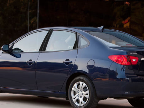 hyundai elantra 2007-2010 (sedan) Brushed Aluminum Black Pillar Cover Diagram